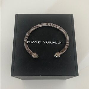 David Yurman Sterling Silver Cable Bracelet with Gemstone and Diamond accents